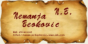 Nemanja Beoković vizit kartica